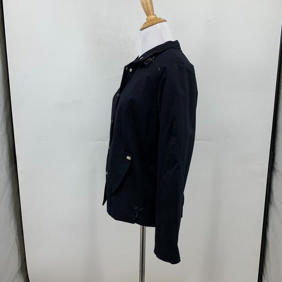 Jamie Sadock Golf Jacket Womens M Medium Black Metal Snap Buttons Retro Lined - Picture 6 of 13